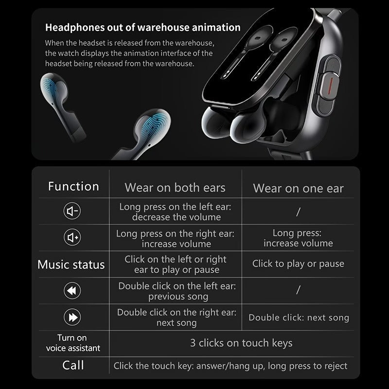 Multifunctional Smartwatch with TWS Earphones