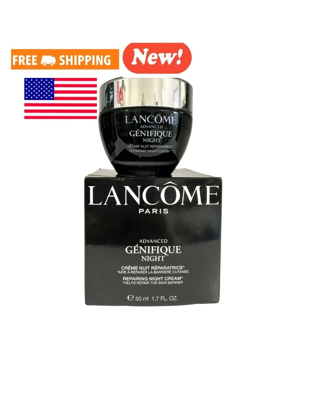 Lancôme Advanced Génifique Repairing Night Cream 50mL / 1.7 oz – Hydrating Face Cream, New & Sealed